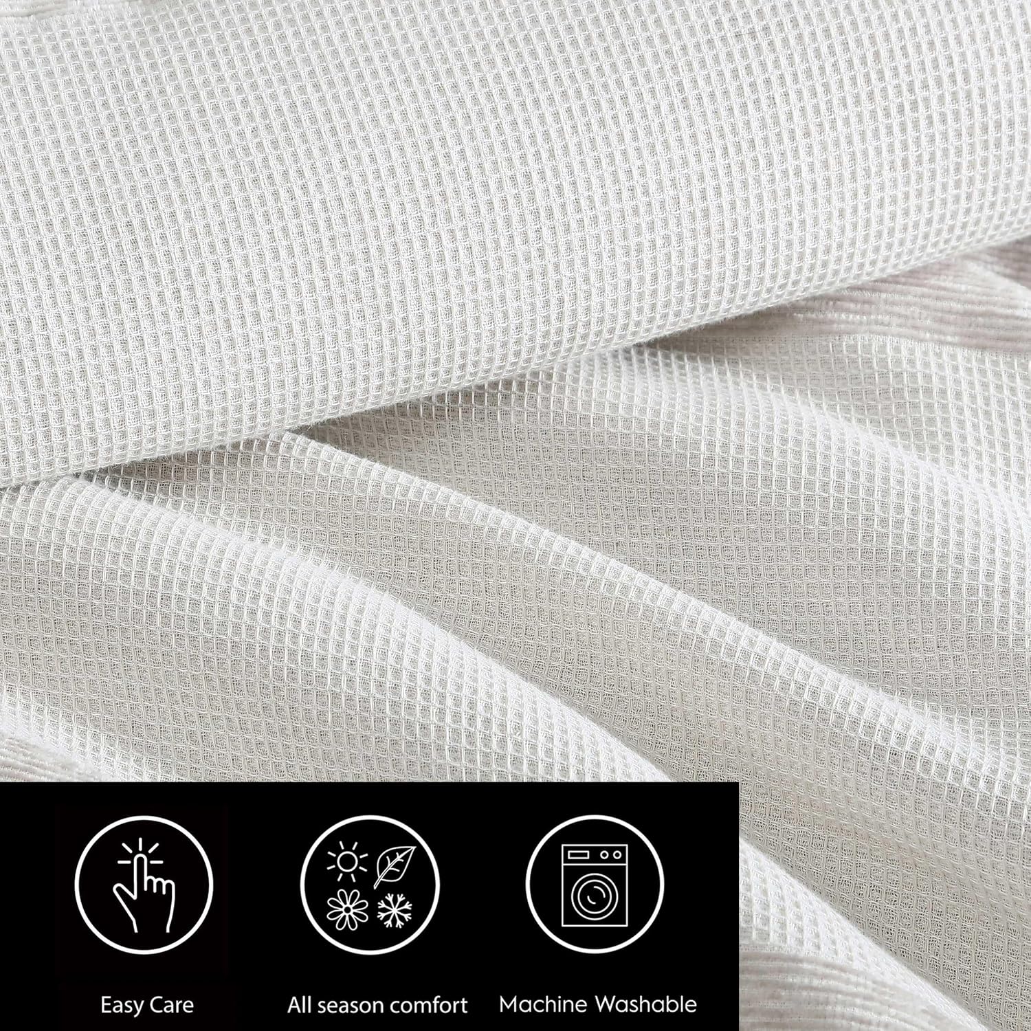 Vera Wang - King Size Comforter Set, Soft Bedding Set with Textured Chenille Waffle Feel, Medium Weight for Year-Round Comfort, 3 Piece Bed Set with Matching Pillowcases (Stripe Beige)