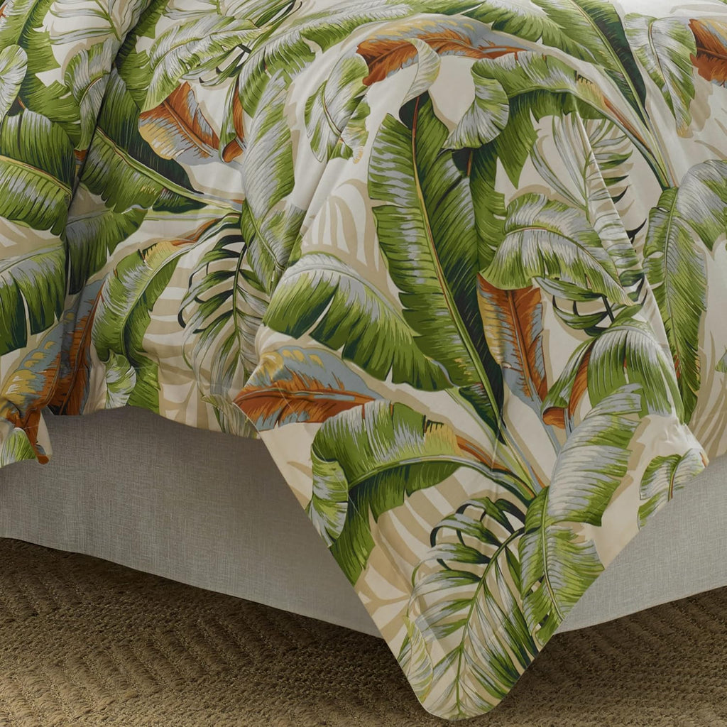 Tommy Bahama - California King Comforter Set, Cotton Sateen Bedding with Matching Shams & Bedskirt, Bedding Set for All Seasons (Palmiers Green, California King)
