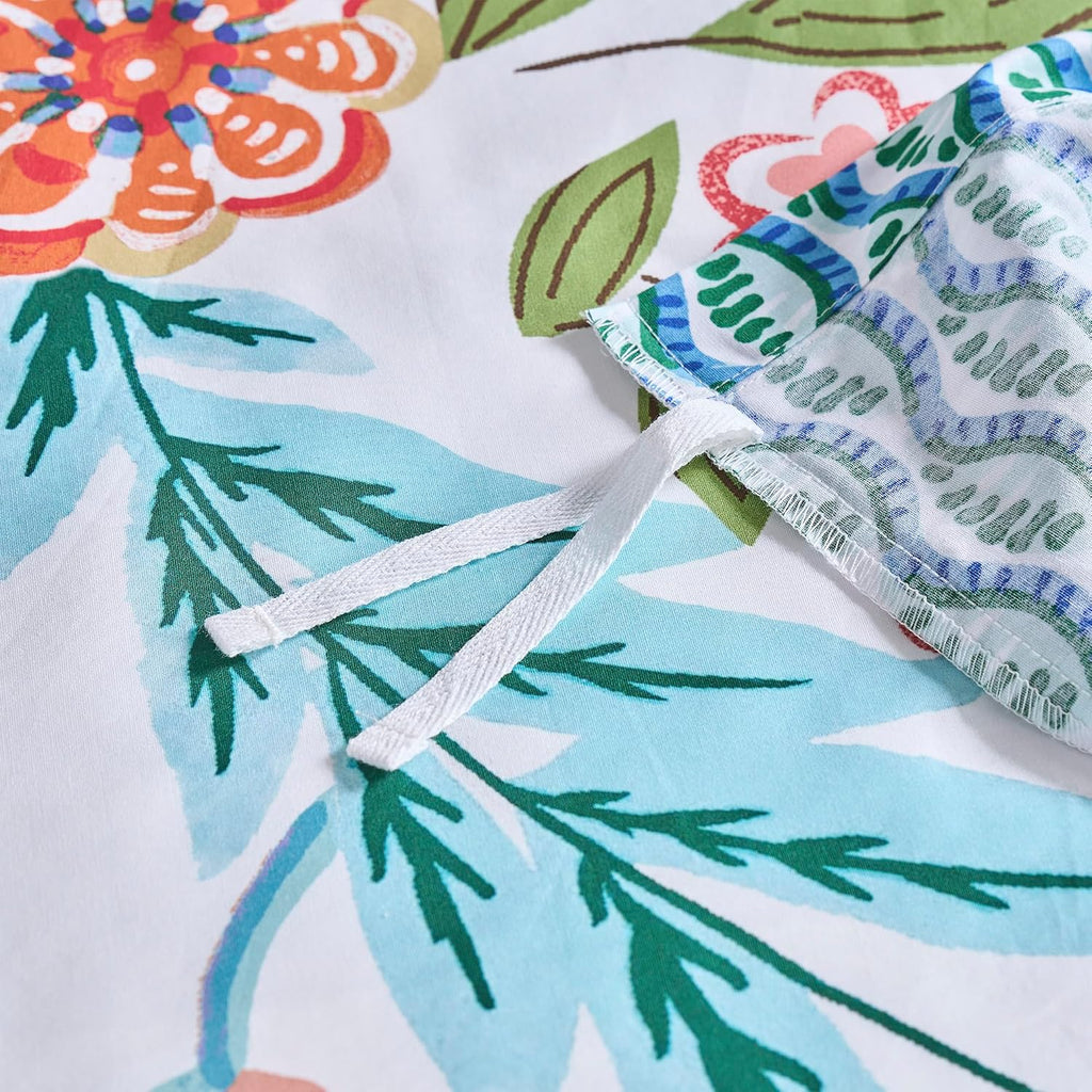Levtex Home - Danika Duvet Set - Full/Queen Duvet (90x94in.) and 2 Standard Shams (20x26in.) - Bold Botanical Floral - Reversible - Cotton