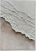 Art Hand-Painted White and Brown Gradient Wavy Texture Abstract Oil Painting 40x28-inch Canvas Oil Painting an Artwork Suitable for Home and Office Wall Decoration