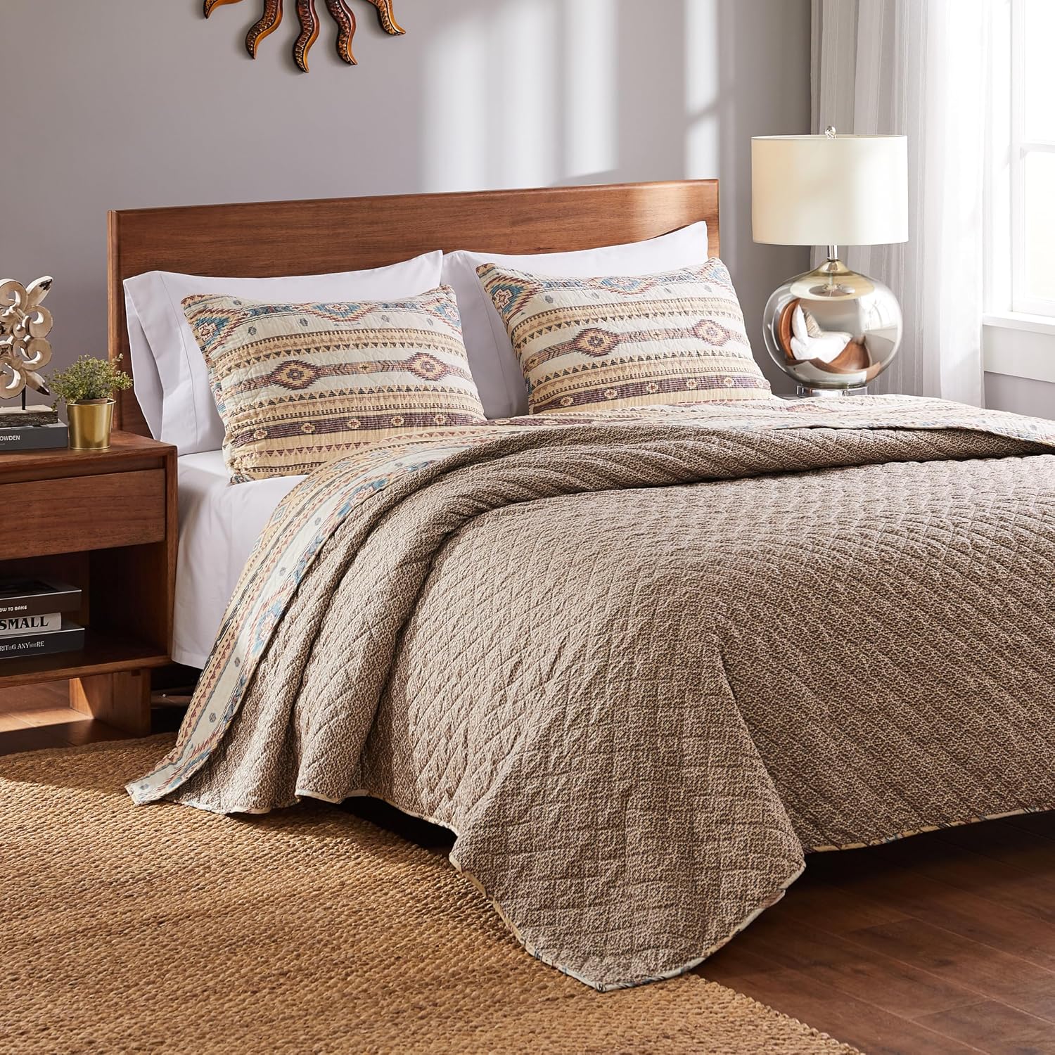 Barefoot Bungalow Phoenix Quilt Set, 2-Piece Twin/XL, Tan (Pack of 2)