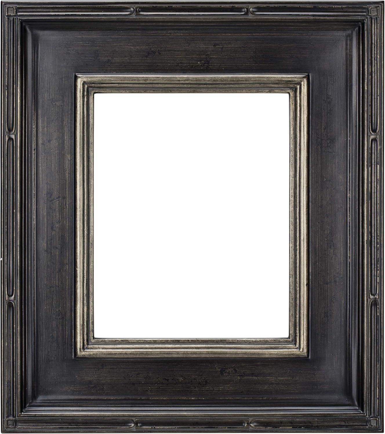 Creative Mark Museum Plein Aire Ornate Picture Frame - 9x12 - Antique Black W/Silver - Pack of 2, High-End Antique Style Frames - Open Back with No Glass or Backing