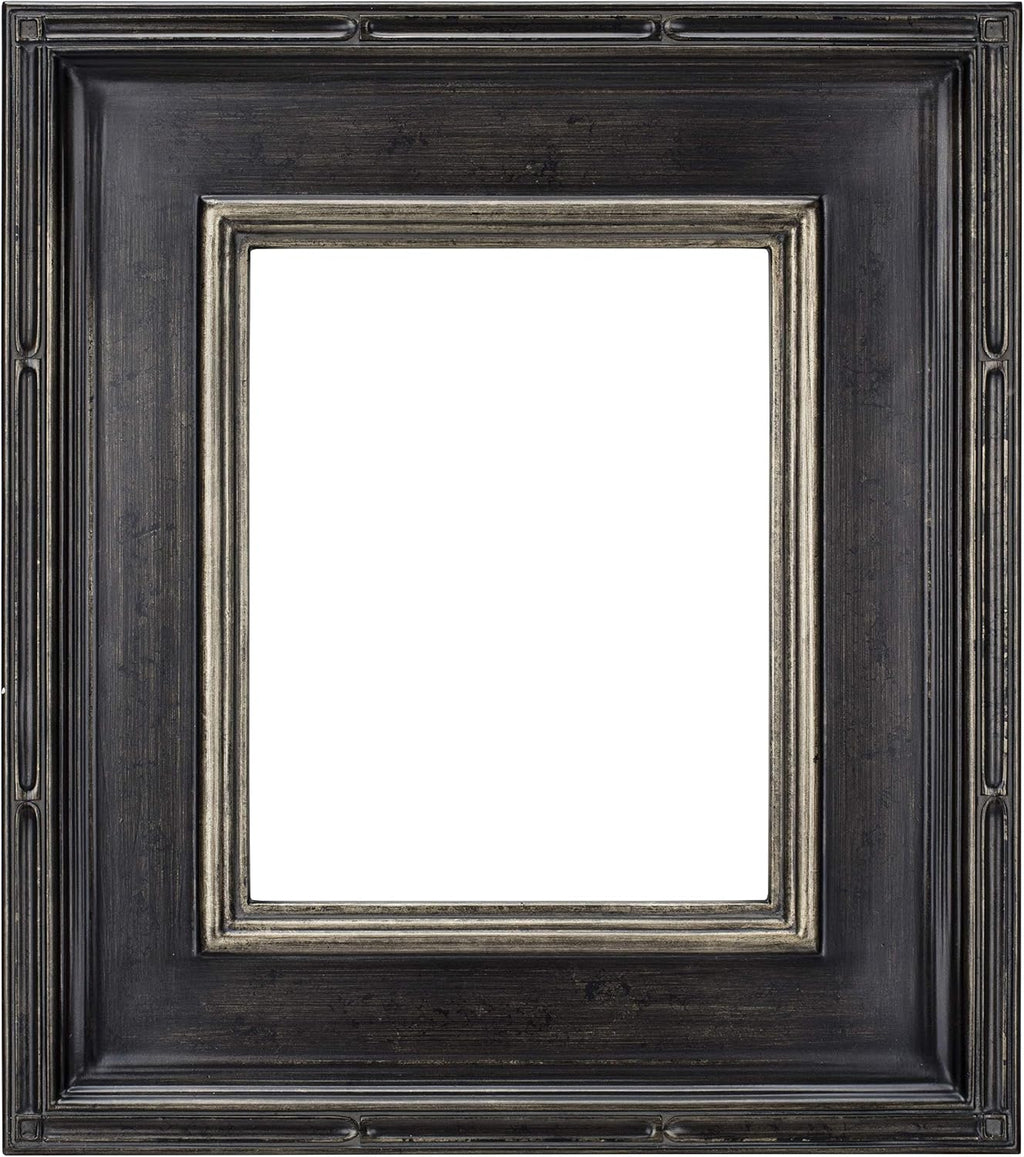 Creative Mark Museum Plein Aire Ornate Picture Frame - 11x14 - Antique Black W/Silver - Pack of 2, High-End Antique Style Frames - Open Back with No Glass or Backing