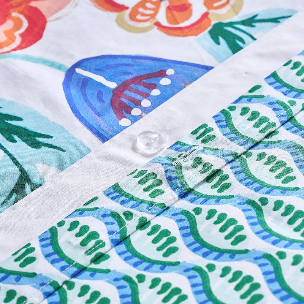 Levtex Home - Danika Duvet Set - Full/Queen Duvet (90x94in.) and 2 Standard Shams (20x26in.) - Bold Botanical Floral - Reversible - Cotton