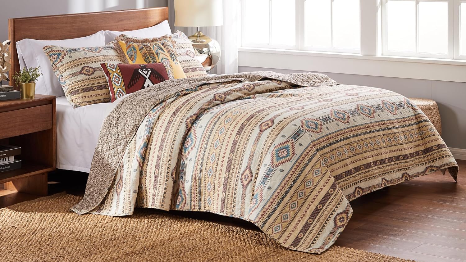 Barefoot Bungalow Phoenix Quilt Set, 2-Piece Twin/XL, Tan (Pack of 2)