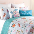 C&F Home St. Kitts 3-Piece King Quilt Set Versatile Summer Nautical Coastal Sea Turtles Seahorse Beach House Reversible Machine Wash Lightweight Coverlet Comforter Bedroom Bedding Decor Decoration