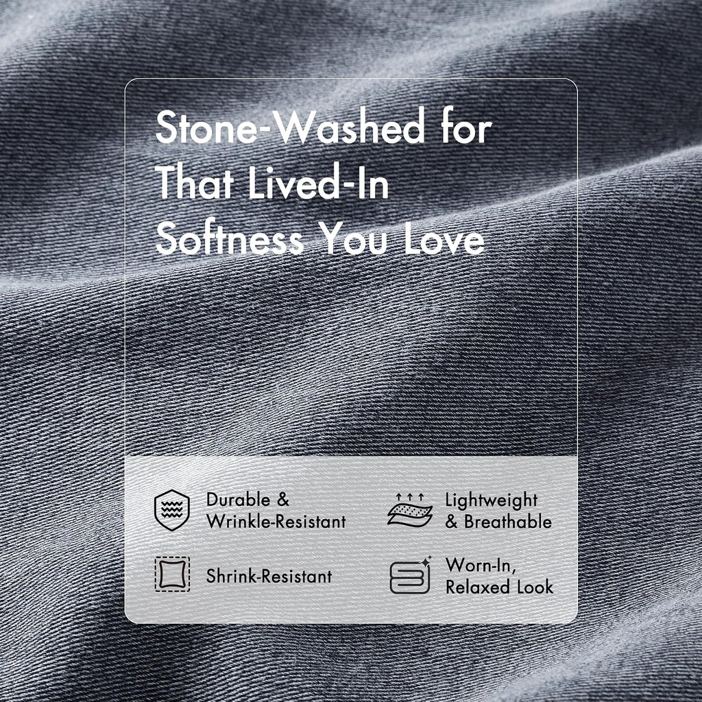 Woolrich Twin Comforter Set Cotton Stone Washed, Oversized Comforters Twin Size Bed, All Season Down Alternative Overfilled Twin Size Comforter, McKenzie, Twin/Twin XL Blue 2 Piece