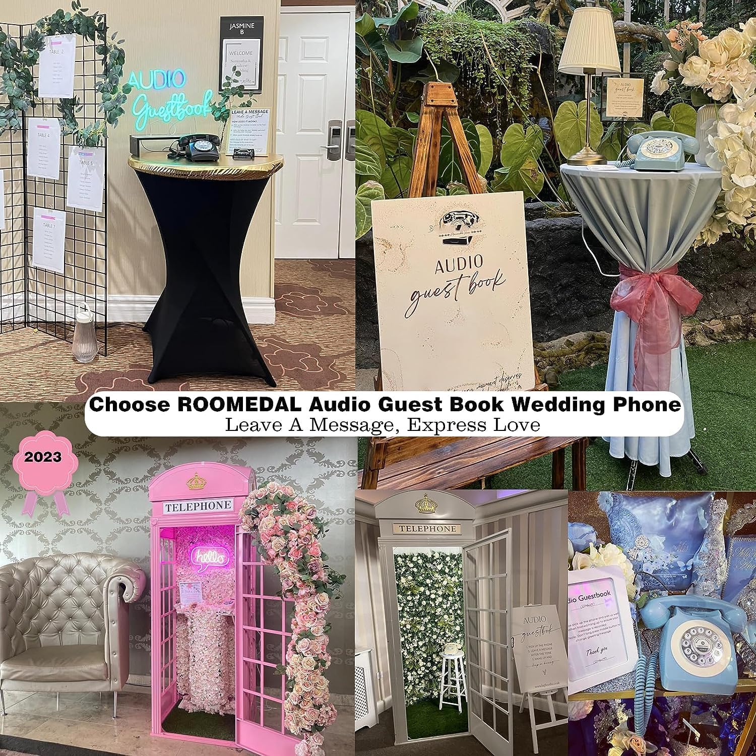 Audio Guest Book Wedding Phone with Flight Case, Record Customized Audio Message with Guest Book Retro Phone Audio GuestBook for Wedding Birthday Party Confession (Yellow)
