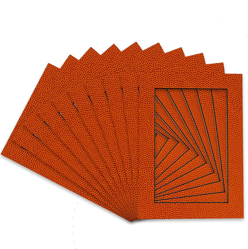 Pack of Ten Acid Free 12x16 Mats Bevel Cut for 11x14 Photos - Basketball Texture Precut Matboards With Backing Boards and Self Seal Photo Mat Bags For Pictures, Photos, Framing - 4-ply Thickness