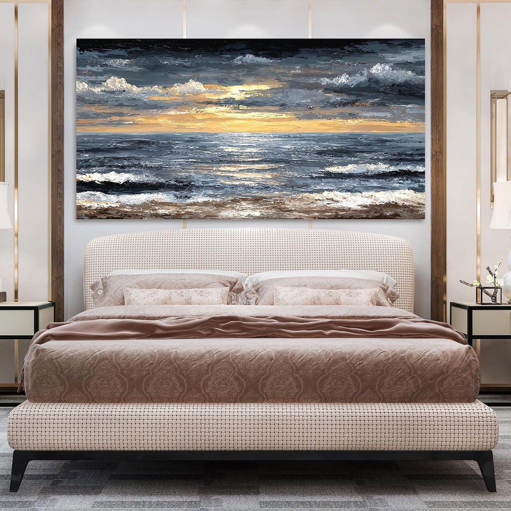 Canvas Oversized Wall Art Decor Modern Wall Art Pictures for Living Room Abstract Coastal Wall Art Prints Large Landscape Wall Art Decorations Abstract Canvas Art Wall Decor Home Office Decor 29'X58'