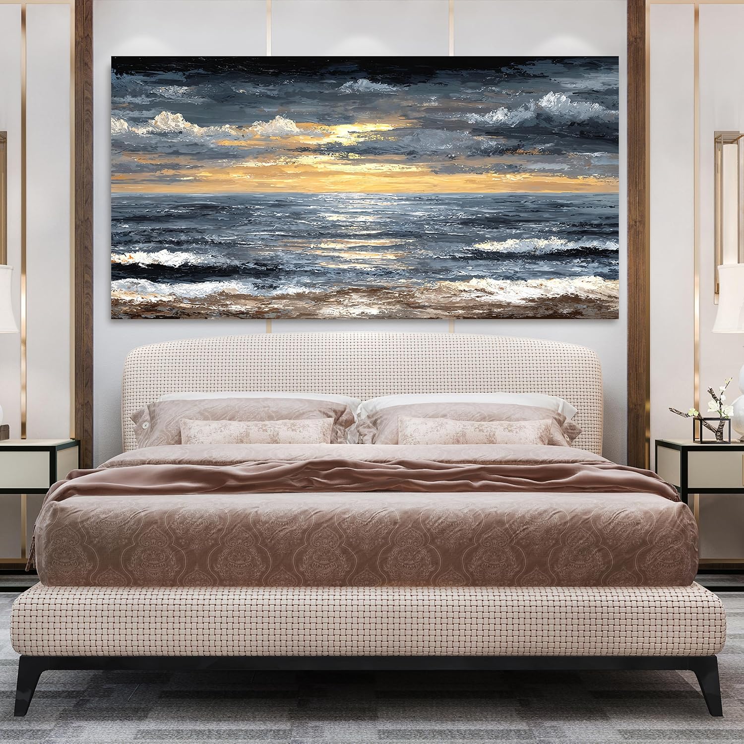 Canvas Oversized Wall Art Decor Modern Wall Art Pictures for Living Room Abstract Coastal Wall Art Prints Large Landscape Wall Art Decorations Abstract Canvas Art Wall Decor Home Office Decor 29'X58'