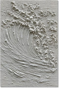 NANKAI Art Hand-Painted 3D Ocean Waves Oil Painting Natural Scenery White Abstract Canvas Art Mural 45x30 Inches