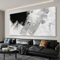 TAIJXAGSG Abstract Wall Art For Living Room Black Grey Canvas Art Wall Decor Large White Wall Art Print Office Decor Abstract Painting Print For Home Bedroom Hotel Artwork 29x58 Inch