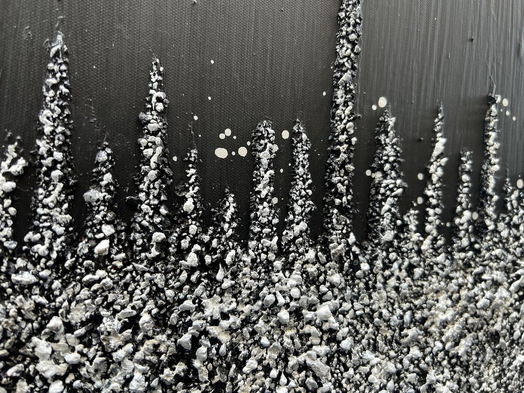 Art Hand-Painted Black and Gray Wall Art Textured Oil Paintings Modern Abstract Wall Art Home Decor 24x60 Inches