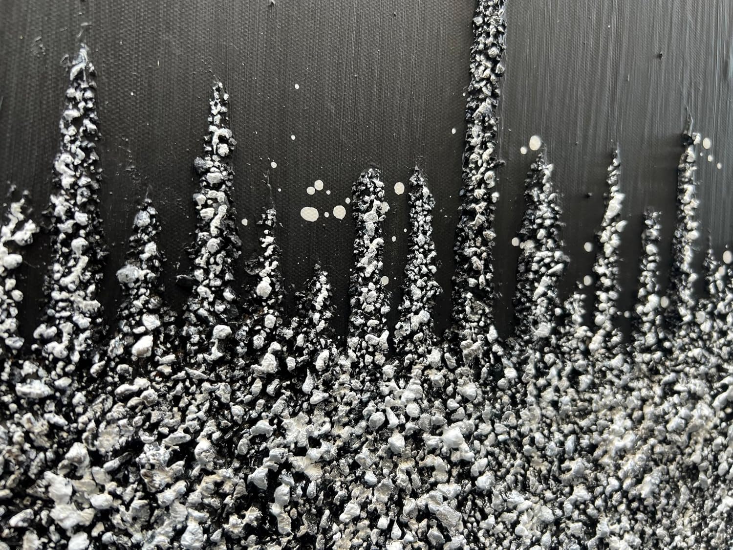 Art Hand-Painted Black and Gray Wall Art Textured Oil Paintings Modern Abstract Wall Art Home Decor 24x60 Inches