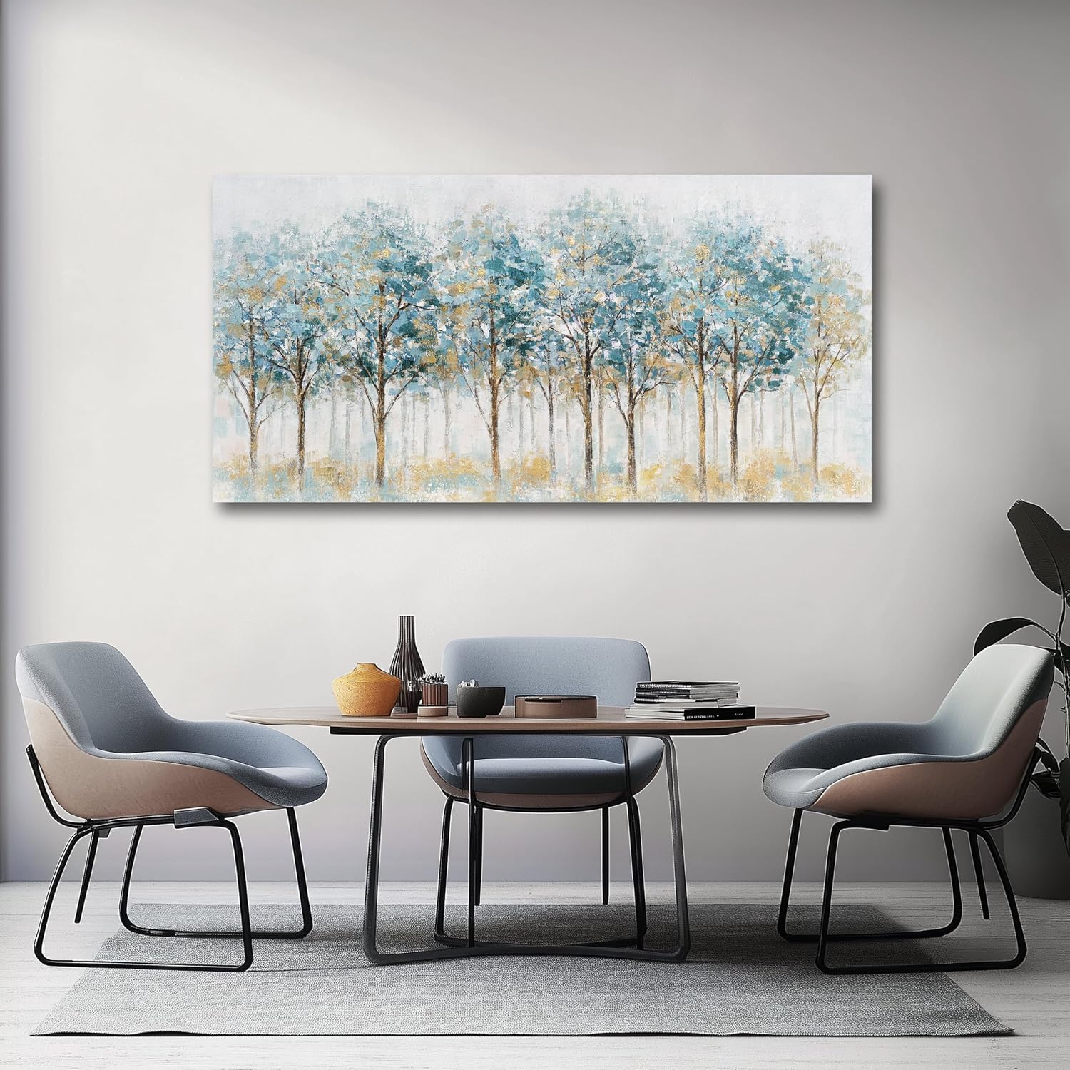 Belmrxne Tree of Life Wall Art Blue and Gold Wall Decor Modern Canvas Painting Gallery Artwork for Living Room Bedroom Dining Room Office Home Decor 29x58 inches