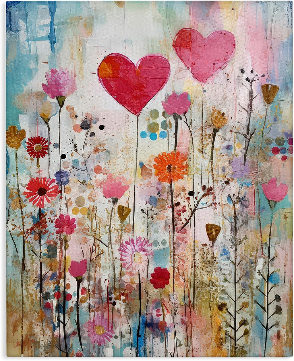 Stupell Industries Heart & Garden Collage Canvas Wall Art Design by LSR Design Studio, 36 x 48