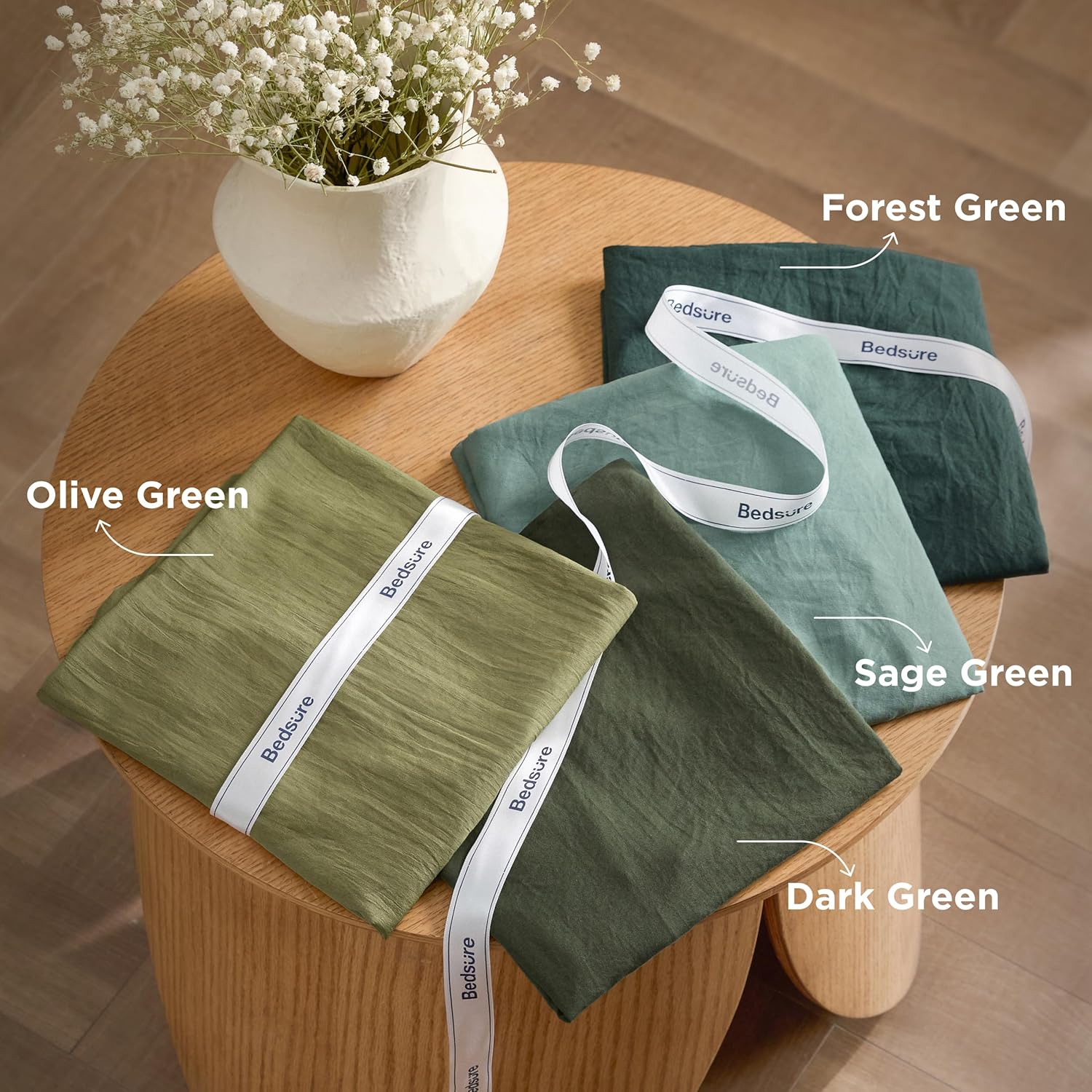 Bedsure Super King Plus Comforter Set, Dark Green Soft Prewashed Bedding for All Seasons, 3 Pieces GentleSoft™ Bed Set, 1 Lightweight Comforter (128'x120') and 2 Pillowcases (20'x36')