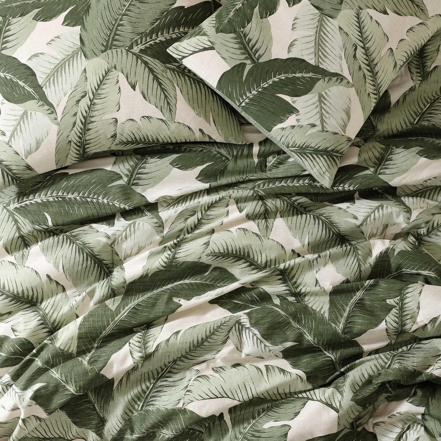 Tommy Bahama - King Comforter Set, Super Soft Cotton Bedding with Matching Sham(s), Super Soft, Oeko-Tex Certified (Vintage Palms Green, King)