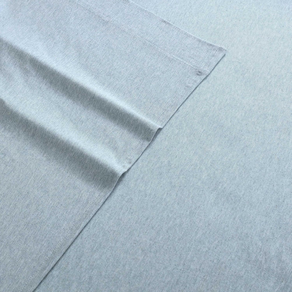 Calvin Klein - King Size Sheets Set, Naturally Soft Cotton-Blend Melange Jersey Bedding - Bed Sheets with Matching Pillowcases & Fitted Sheet (Modern Cotton Aqua)