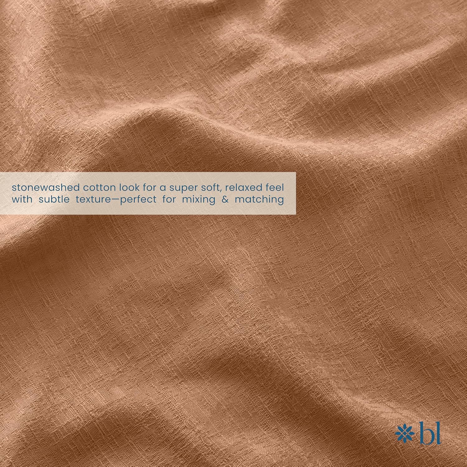 Blue Loom Duvet 100% Cotton Set, 3 Piece, Stone Washed Duvet Set Full/Queen Size 92' x 90' with 2 Matching Pillow Shams, Comforter Not Included, Vivie - Clay Red