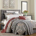 HiEnd Accents Carmen Kilim 3 Piece Comforter Set with Pillow Shams, Gray Medallion Pattern, Full Size, Classic Traditional Modern Rustic Bedding Set, Linen Comforter with 2 Pillowcases