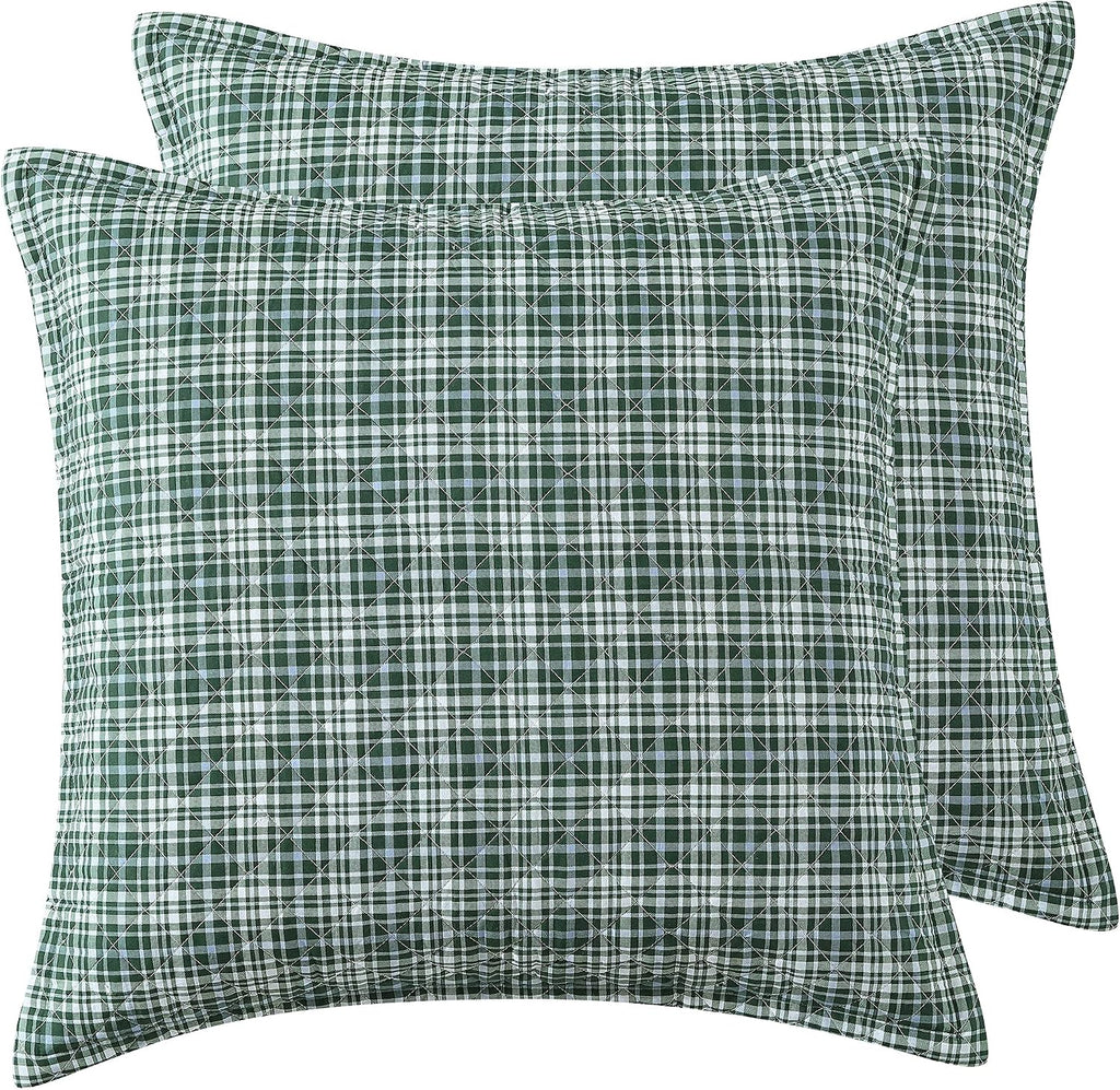 Laura Ashley- King Duvet Cover Set, Reversible Cotton Bedding Set, Includes Matching Sham(s) with Bonus Euro Sham(s) & Throw Pillow Covers (Bramble Floral Green, King)