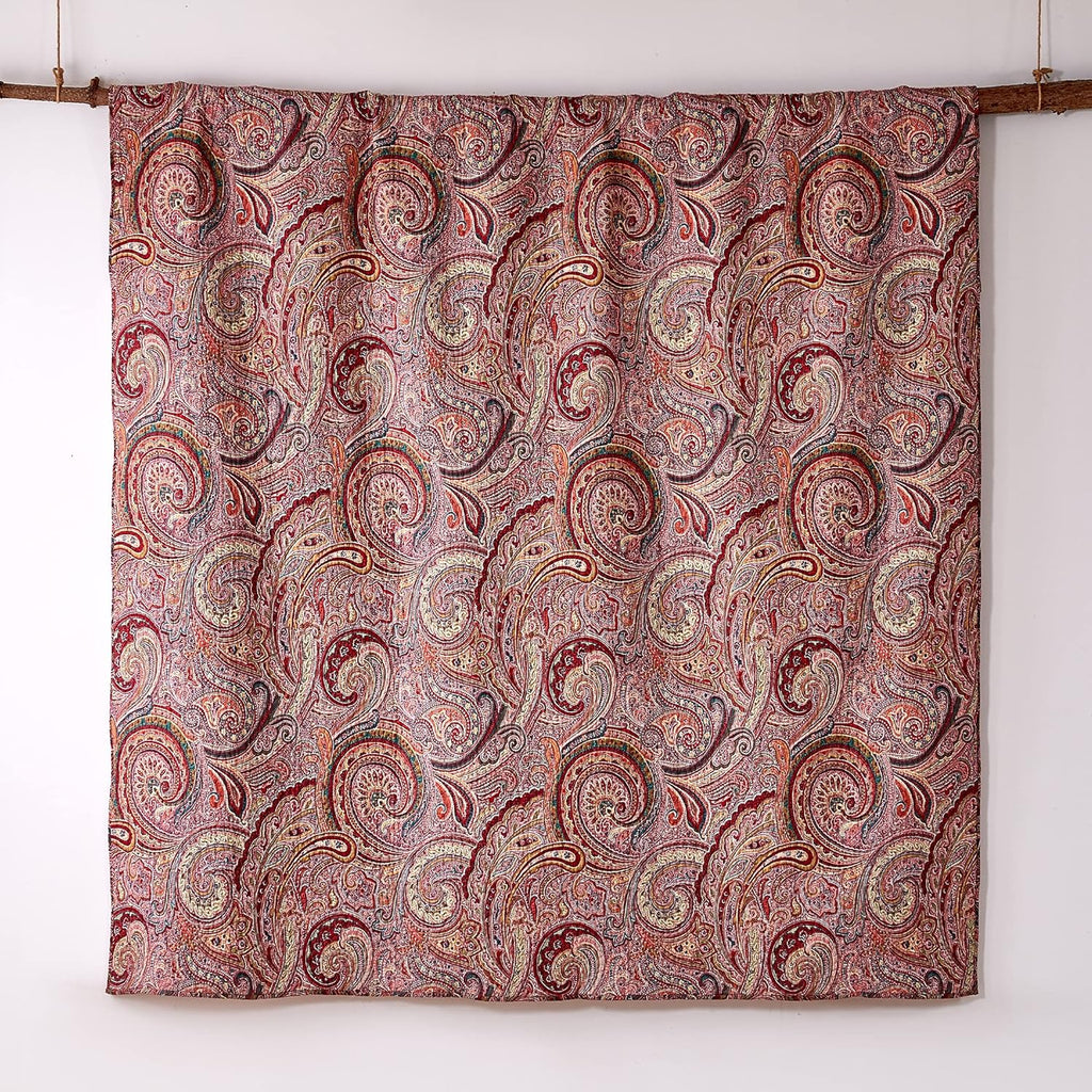 Levtex Home - Spruce Red Quilt Set - Twin/Twin XL Quilt (68x86in.) + One Standard Pillow Sham (26x20in.)- Paisley Pattern in Burgundy, Red, Tan, Grey - Reversible - Cotton