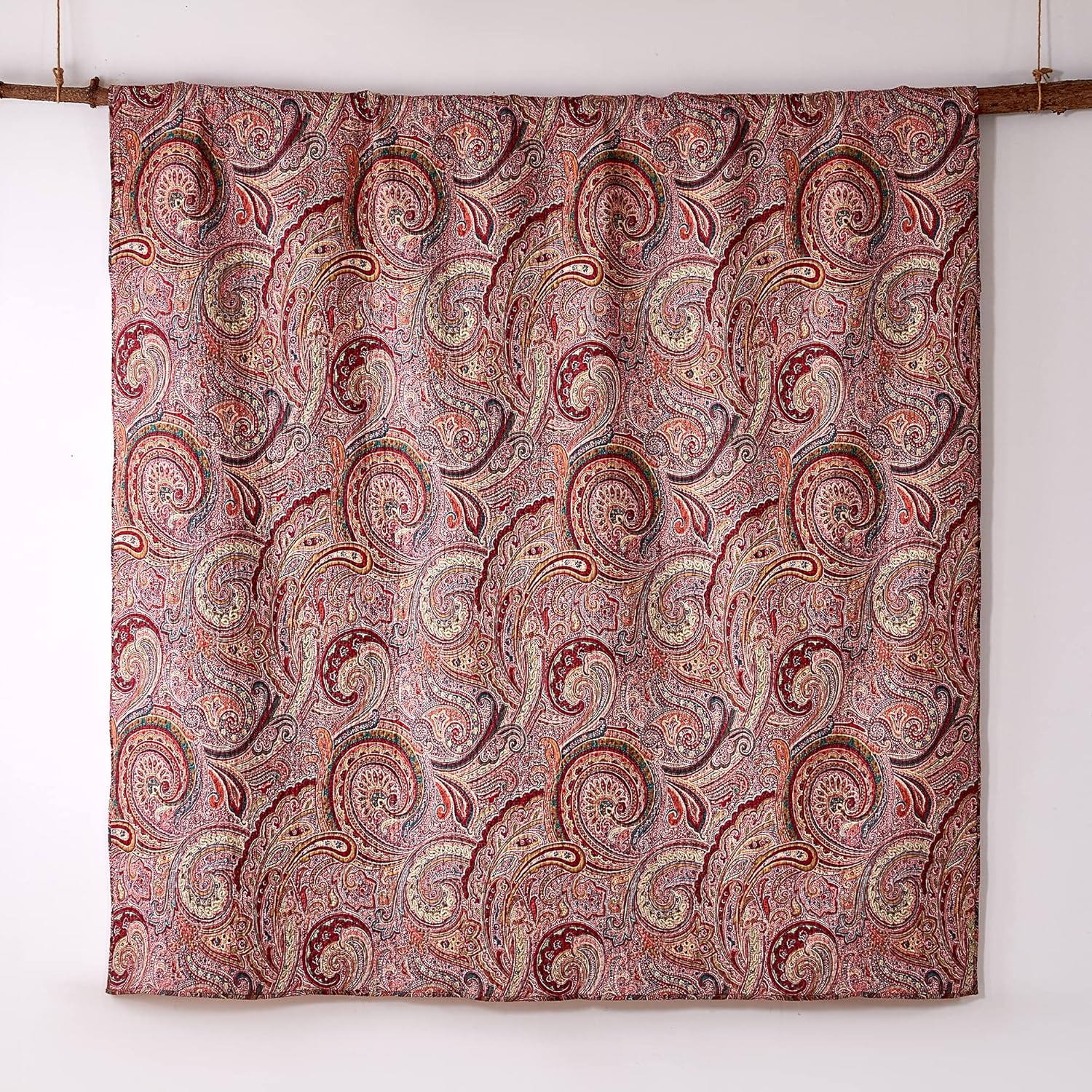 Levtex Home - Spruce Red Quilt Set - Twin/Twin XL Quilt (68x86in.) + One Standard Pillow Sham (26x20in.)- Paisley Pattern in Burgundy, Red, Tan, Grey - Reversible - Cotton