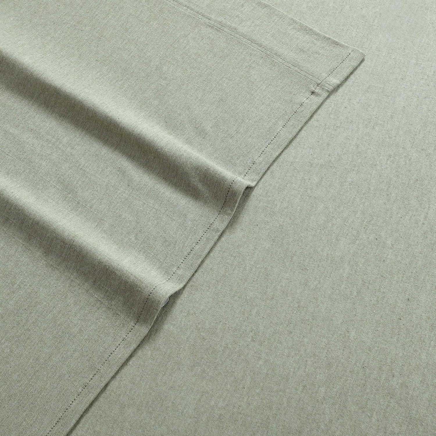 Calvin Klein - King Size Sheets Set, Naturally Soft Cotton-Blend Melange Jersey Bedding - Bed Sheets with Matching Pillowcases & Fitted Sheet (Modern Cotton Green)
