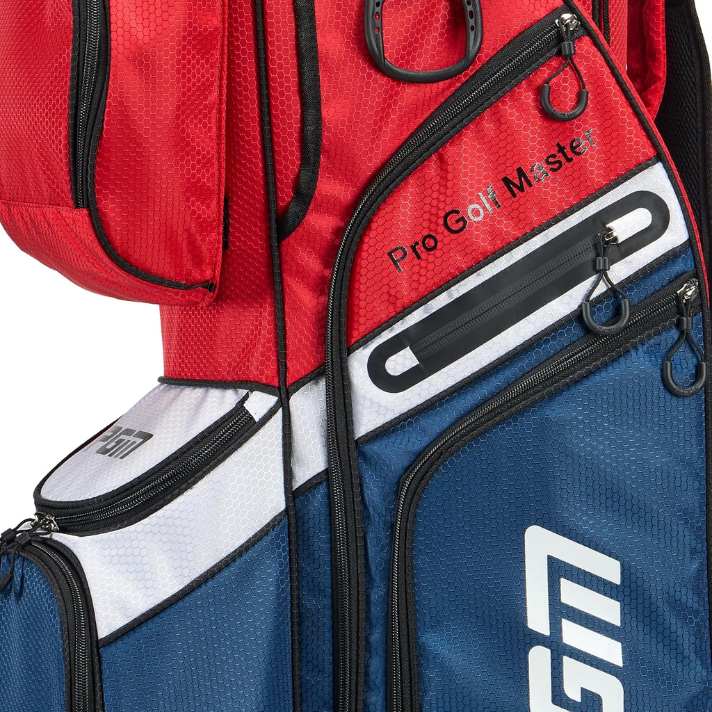 PGM Golf Cart Bag with 14 Way Organizer Divider Top, Premium Cart Bag with Handles and Rain Cover for Men