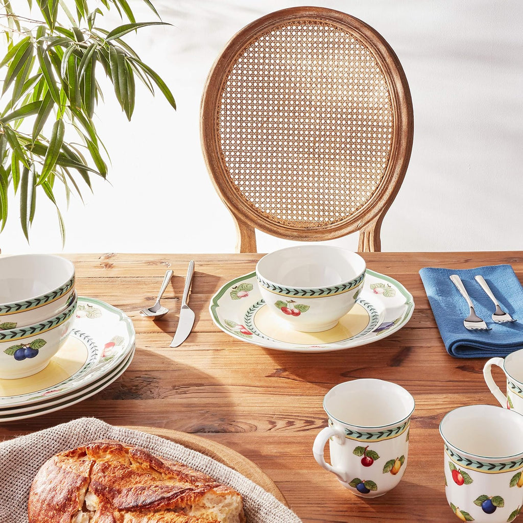 Villeroy & Boch French Garden 12-Piece Dinnerware Set, Service for 4, Plates, Bowls & Mugs, Premium Porcelain, Made in Germany, Dishwasher and Microwave Safe