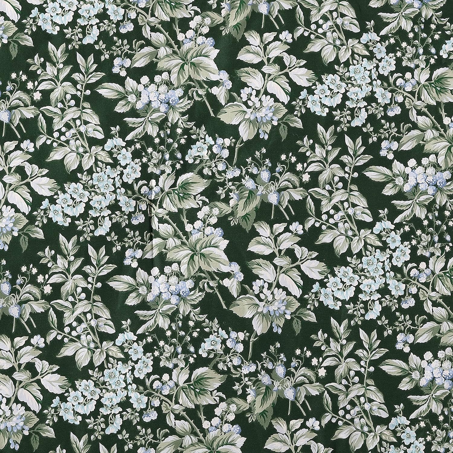 Laura Ashley- King Duvet Cover Set, Reversible Cotton Bedding Set, Includes Matching Sham(s) with Bonus Euro Sham(s) & Throw Pillow Covers (Bramble Floral Green, King)