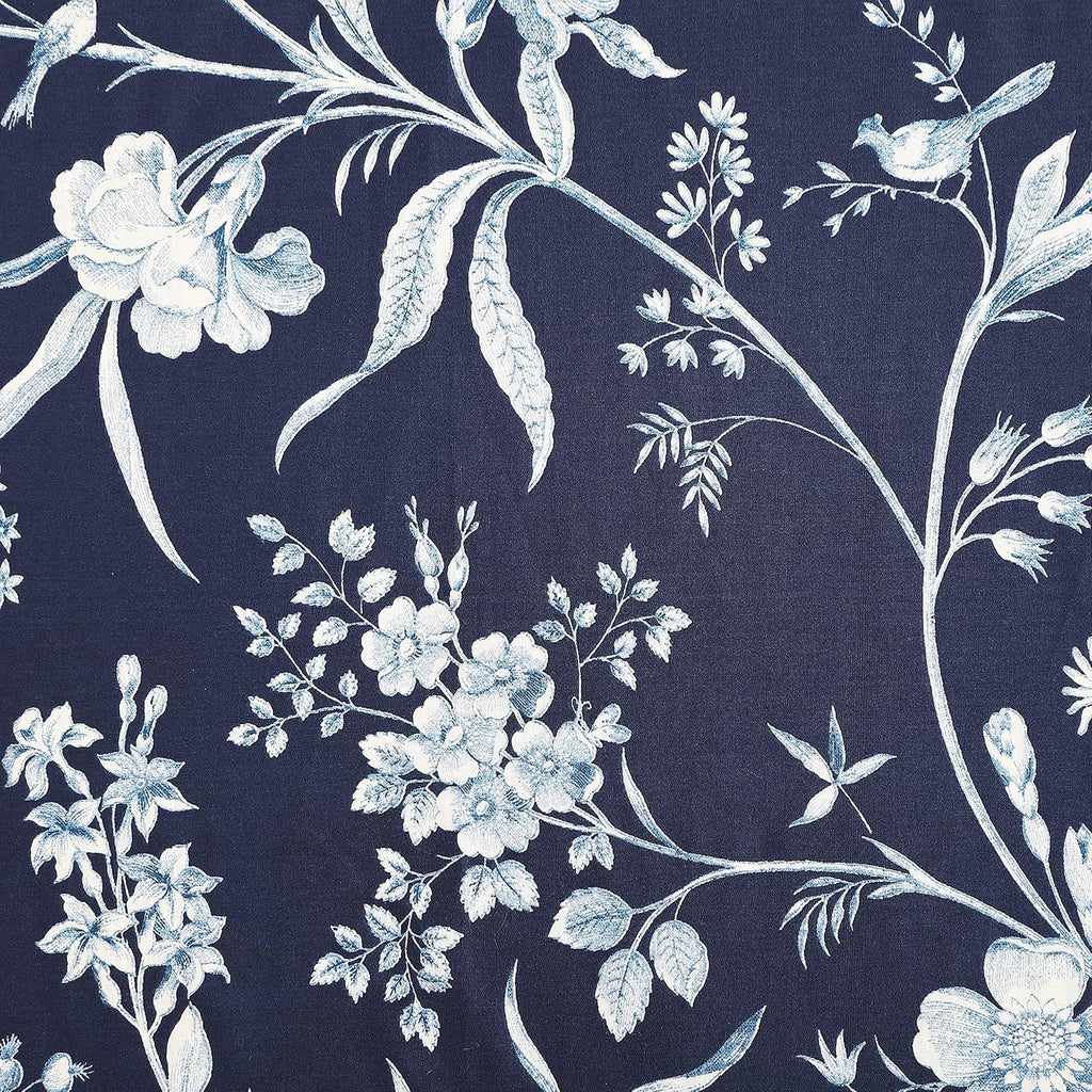 Laura Ashley- King Duvet Cover Set, Reversible Cotton Bedding Set, Includes Matching Sham(s) with Bonus Euro Sham(s) & Throw Pillow Covers (Branch Toile Blue, King)