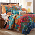 Levtex Home - Mackenzie Quilt Set - Full/Queen Quilt (88x92in.) + Two Standard Pillow Shams (26x20in.) - Bohemian - Teal, Orange, Yellow, Green, Blue - Reversible - Cotton